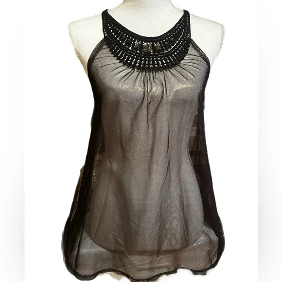 Free People Women’s Sheer Metallic Racerback Tank - Picture 3 of 7